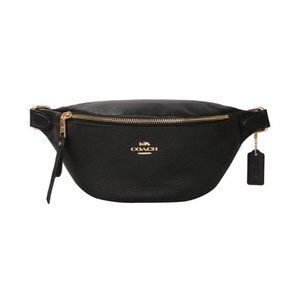 COACH F48738 Belt Bag In Pebble leather (Black)
